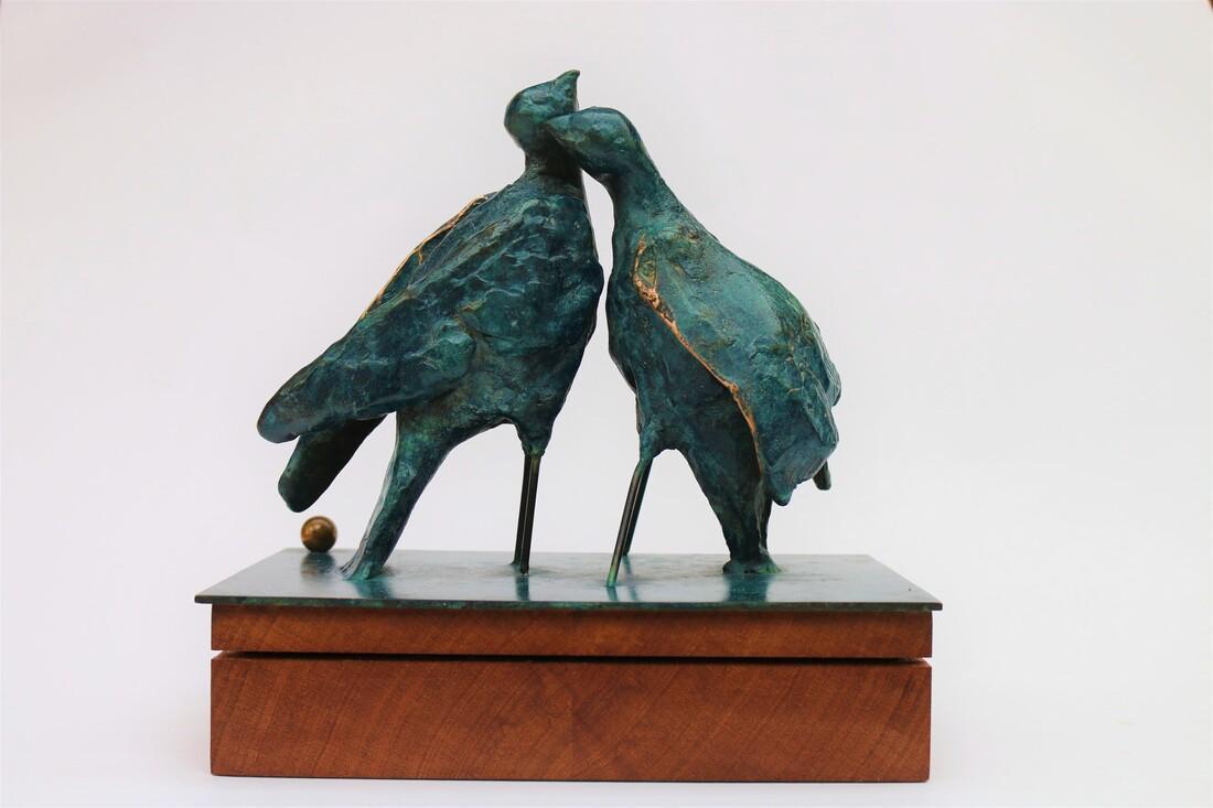 Before an Agreement Solid Bronze Sculpture 